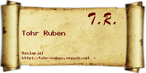 Tohr Ruben névjegykártya